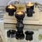 Kate Aspen&#xAE; Assorted Vintage Ribbed Black Glass Candlestick Candle Holder Set